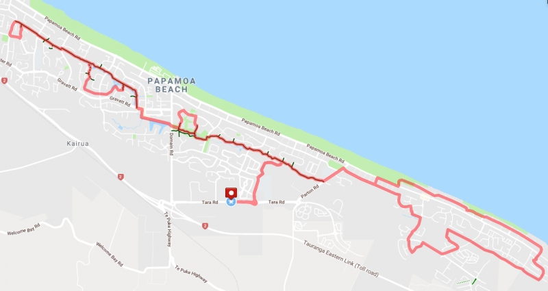 Papamoa ride map