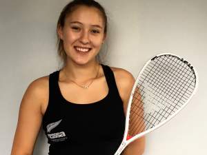 Squash player Nadia Hubbard (Lakes High Squash Club).